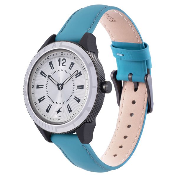 Fastrack Modular Quartz Analog Silver Dial Leather Strap Watch for Girls - image number 2