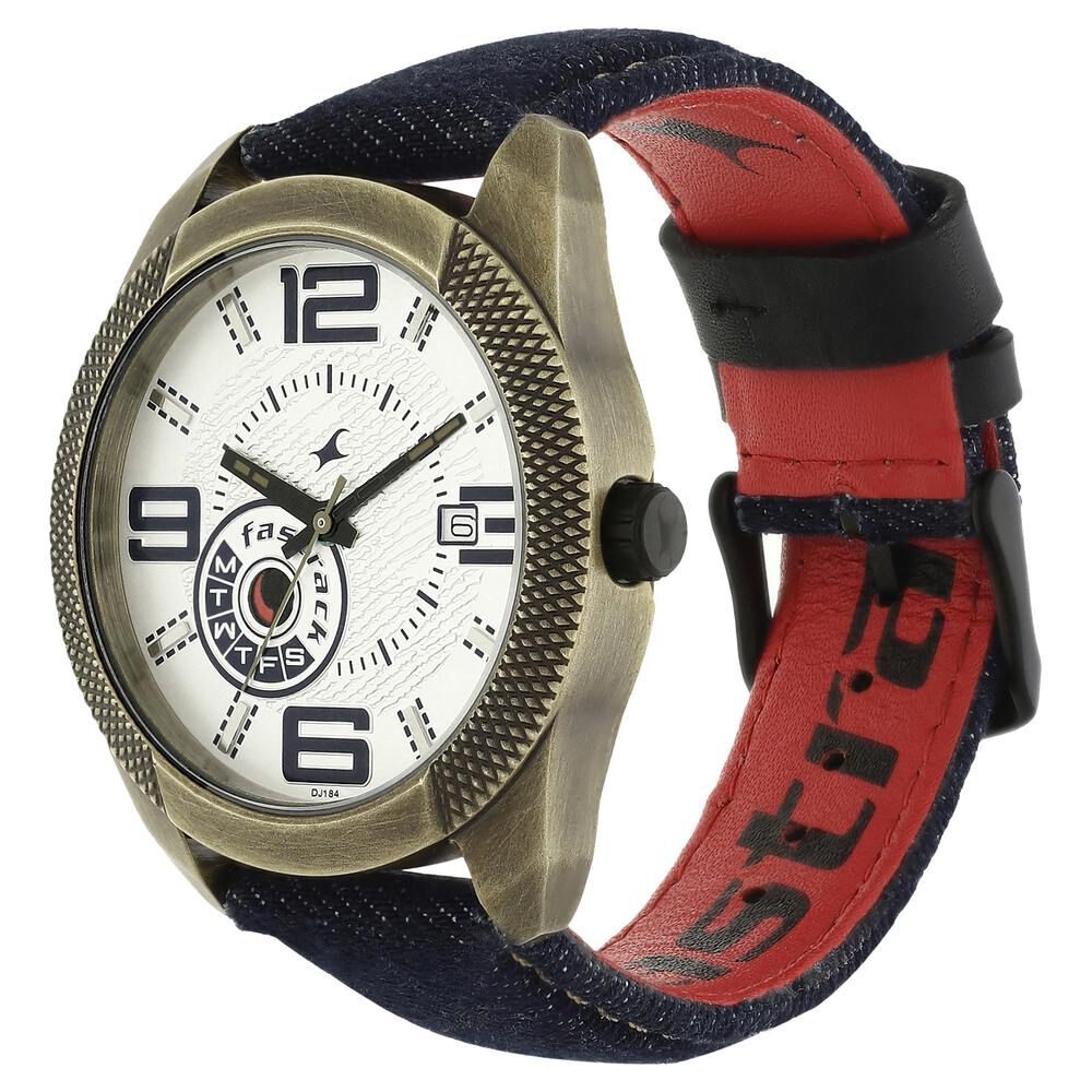 Buy Online Fastrack Denim Quartz Analog White Dial Denim Strap Watch for Guys nn3187ql01 Fastrack