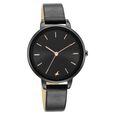 Fastrack Glitch Quartz Analog Silver Dial Leather Strap Watch for Girls