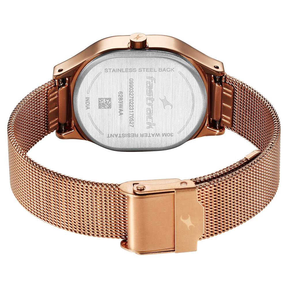 Buy Online Fastrack Snob X Rose Gold Dial Stainless Steel Strap Watch for Girls ns6283wm01 Fastrack