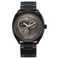 Fastrack Tick Tock Quartz Multifunction Black Dial Leather Strap Watch For Guys