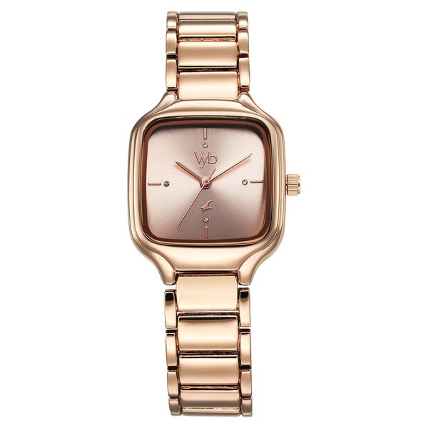 Fastrack Vyb Minimalist Quartz Analog Rose Gold Dial Metal Strap Watch For Girls - image number 1