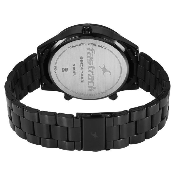 Fastrack Overdrive Chronograph Micromotor Black Dial Black Stainless Steel Strap Watch For Guys - image number 6