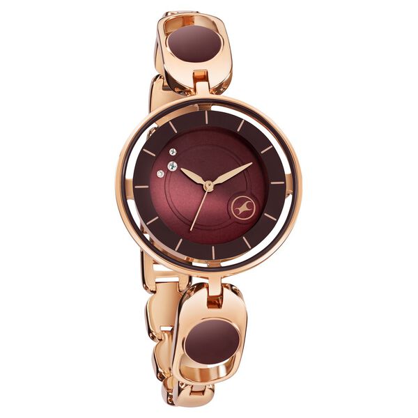 Fastrack Pulse Quartz Analog Brown Dial Metal Strap Watch For Girls - image number 1