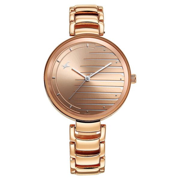 Fastrack Style Up Quartz Analog Champagne Dial Metal Strap Watch for Girls - image number 2