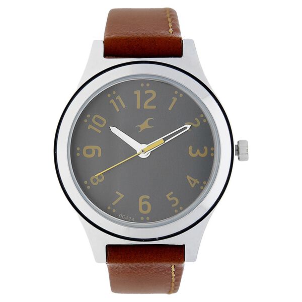 Fastrack Bare Basics Quartz Analog Grey Dial Leather Strap Watch for Girls - image number 0