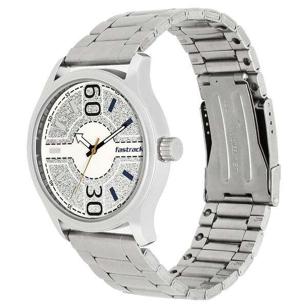 Fastrack Road Trip Quartz Analog White Dial Stainless Steel Strap Watch for Guys - image number 2