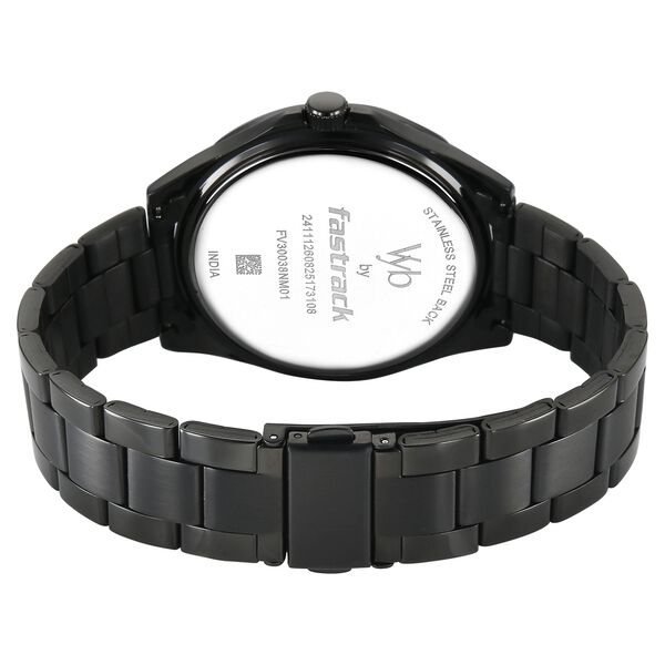 Vyb Drift By Fastrack Quartz Analog Blue Dial Black Stainless Steel Strap Watch For Guys - image number 6