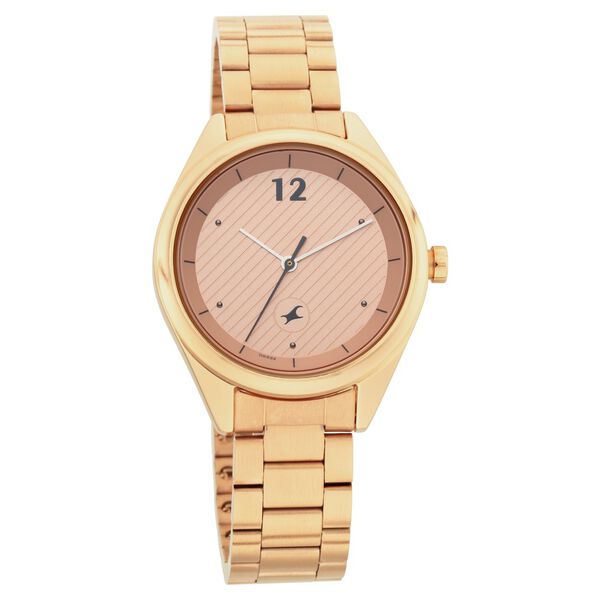 Fastrack Quartz Analog Rose Gold Dial Stainless Steel Strap Watch for Girls - image number 0