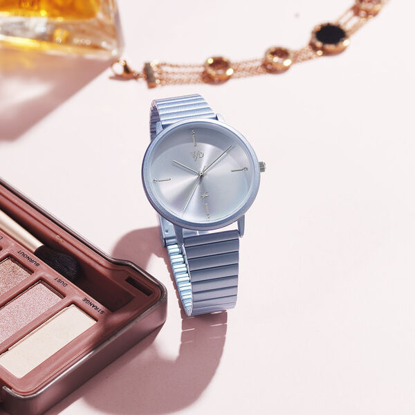 Fastrack Vyb Bliss Quartz Analog Blue Dial Stainless Steel Strap Watch for Girls - image number 2