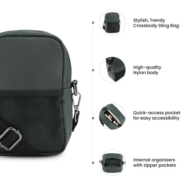 Fastrack Black Crossbody Sling Bag for Girls - image number 8