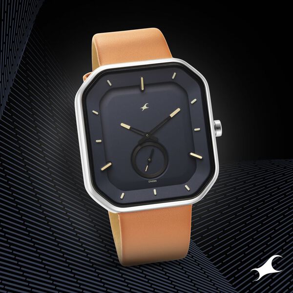 Fastrack After Dark Blue Dial Leather Strap Watch for Guys - image number 0