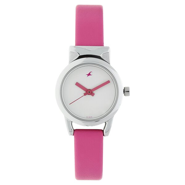 Fastrack Quartz Analog White Dial Leather Strap Watch for Girls - image number 0
