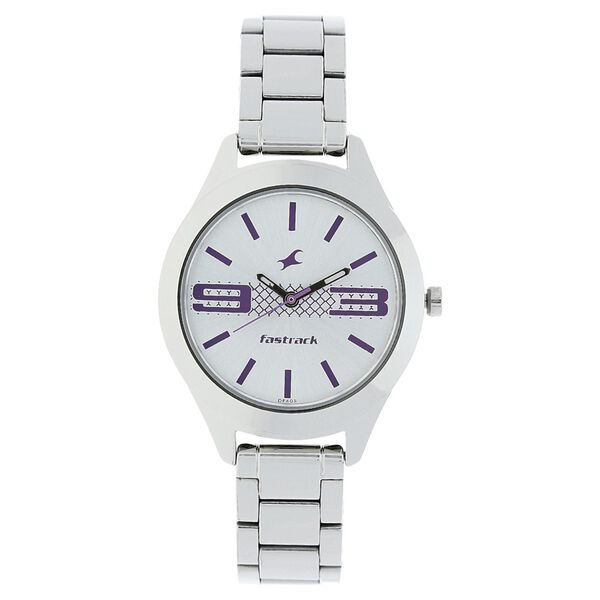 Fastrack Quartz Analog Silver Dial Stainless Steel Strap Watch for Girls - image number 0