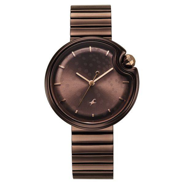 Fastrack Groove Analog with Brown Dial Brown Metal Strap Watch for Girls - image number 1