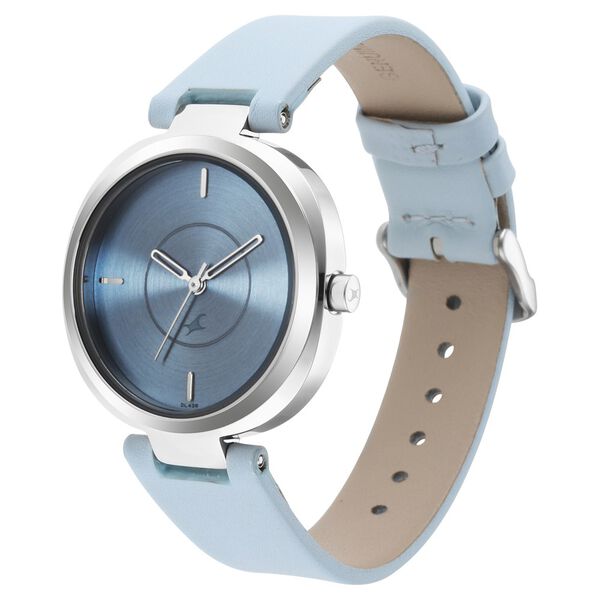 Fastrack Stunners Quartz Analog Blue Dial Leather Strap Watch for Girls - image number 3