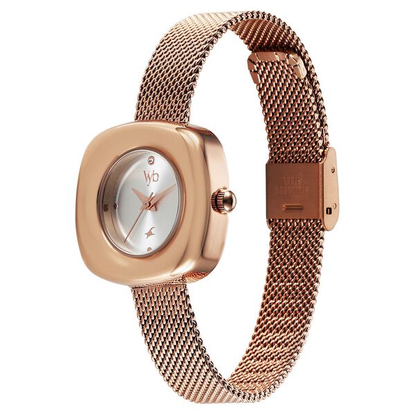 Vyb Runway By Fastrack Quartz Analog Silver Dial Metal Strap Watch For Girls - image number 3