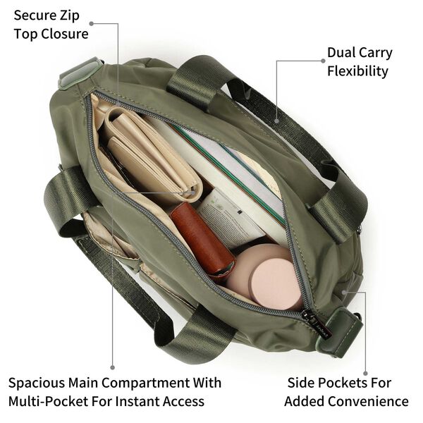 Olive Edge Nylon Satchel - image number 3