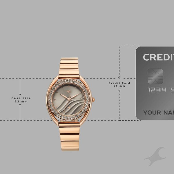 Vyb Eclipse By Fastrack Quartz Analog Grey Dial Rose Gold Stainless Steel Strap Watch For Girls - image number 3