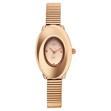 Vyb Runway By Fastrack Quartz Analog Rose Gold Dial Rose Gold Stainless Steel Strap Watch For Girls