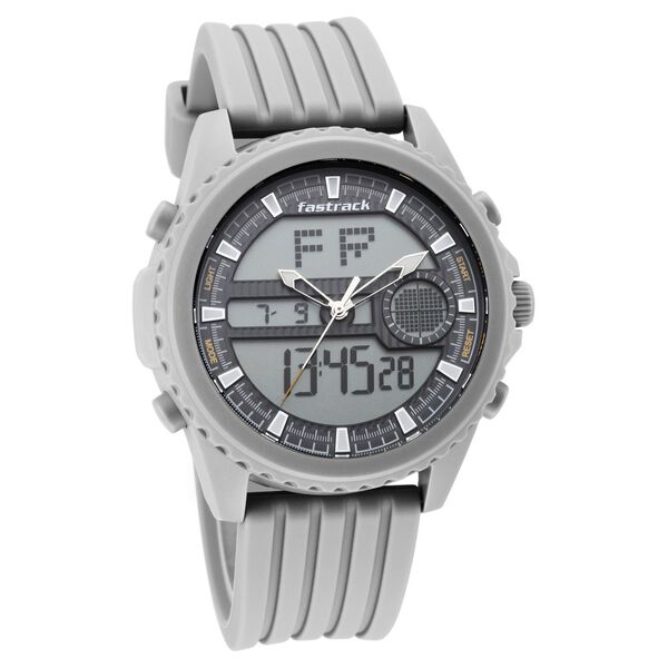 Fastrack Streetwear Quartz Analog Digital Grey Dial PU Strap Watch for Guys - image number 0