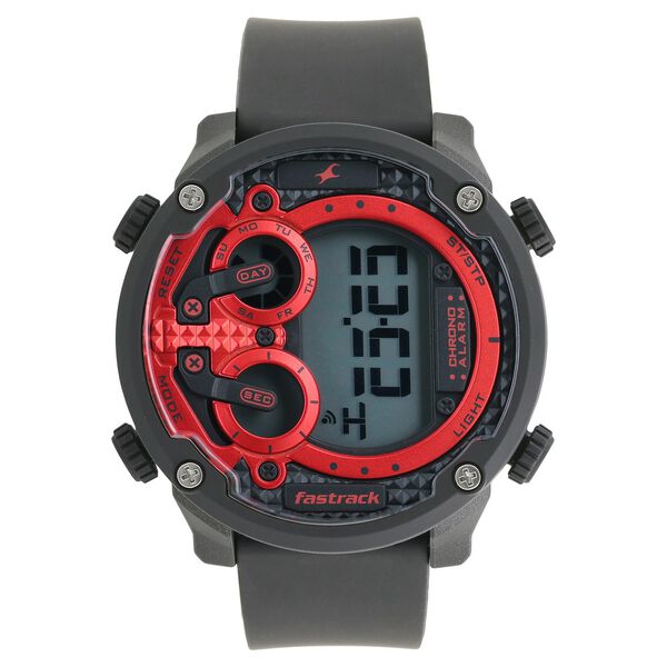 Fastrack Trendies Digital Red Dial Silicone Strap Watch for Guys - image number 0