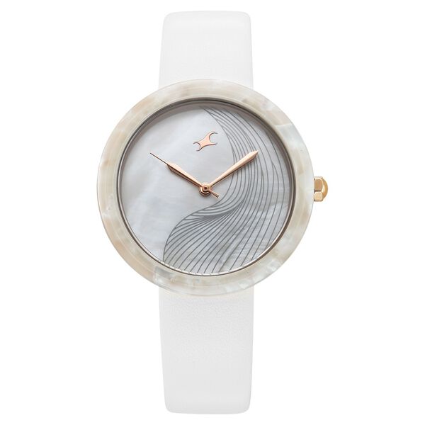Fastrack Younique Quartz Analog Mother Of Pearl Dial LeatherStrap Watch For Girls - image number 1