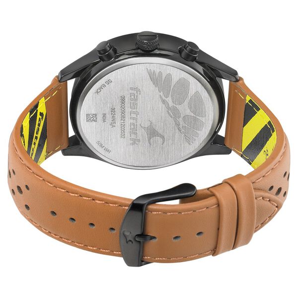 Fastrack Fastfit Quartz Analog with Day and Date Blue Dial Leather Strap Watch for Guys - image number 4