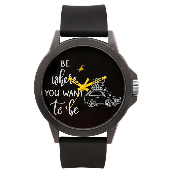 Fastrack Quartz Analog Black Dial Silicone Strap Watch for Unisex - image number 0
