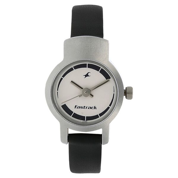 Fastrack Quartz Analog Silver Dial Leather Strap Watch for Girls - image number 0