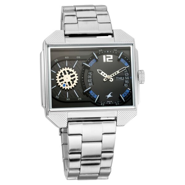Fastrack Fastfit Quartz Analog with Day and Date Black Dial Stainless Steel Strap Watch for Guys - image number 1