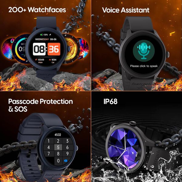 Fastrack Reflex Invoke Smartwatch Blue: BT Calling, Advanced Chipset, Breathing Rate, IP68 - image number 7