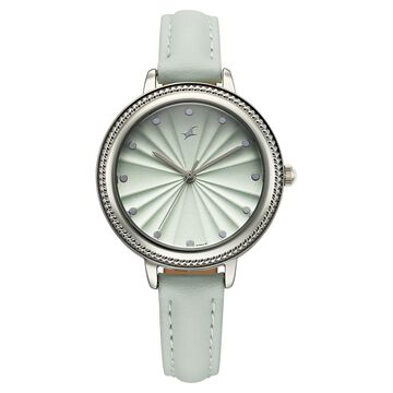Fastrack Stunners X Quartz Analog Green Dial Leather Strap Watch For Girls