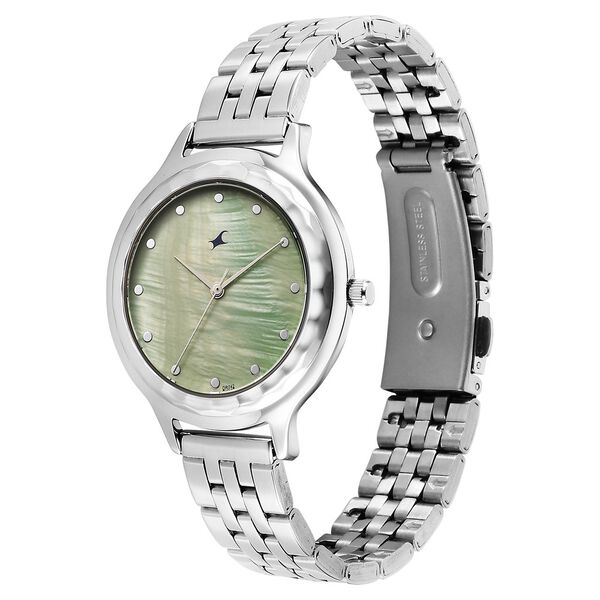 Fastrack Stunners X Quartz Analog Green Dial Stainless Steel Strap Watch For Girls - image number 2
