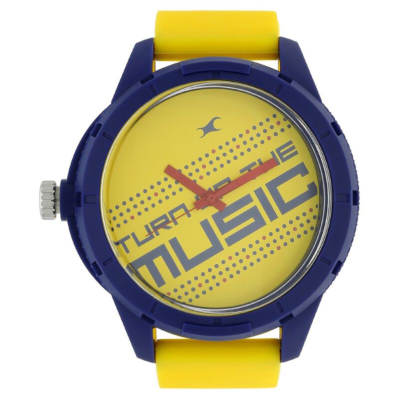 Buy Online Fastrack Quartz Analog Yellow Dial Plastic Strap Watch