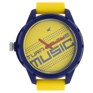 Fastrack Quartz Analog Yellow Dial Plastic Strap Watch for Unisex