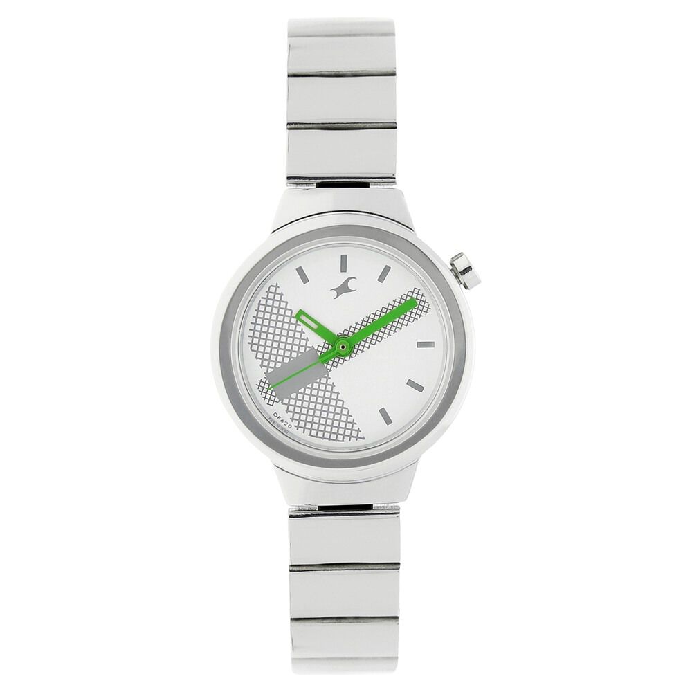 Fastrack Checkmate Quartz Analog Off White Dial Stainless Steel