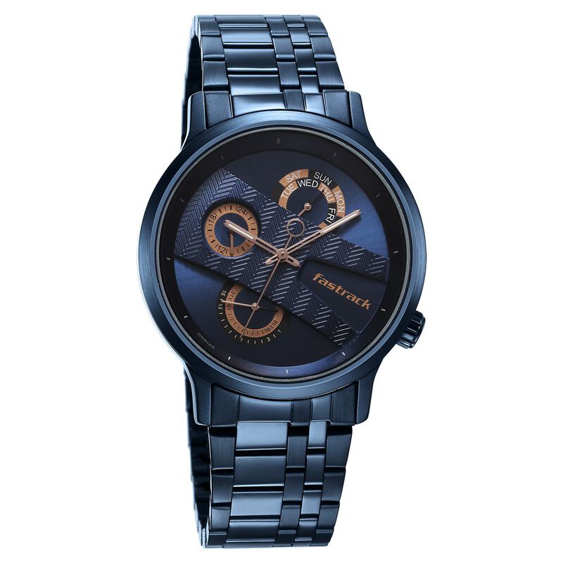 Buy Online Fastrack Exuberant Quartz Multifunction Blue Dial