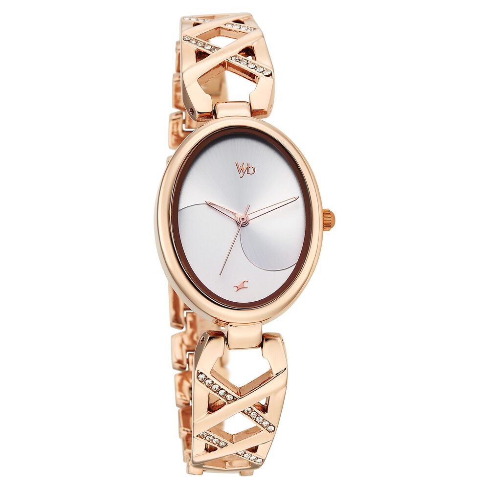 Buy Online Vyb Charmer By Fastrack Quartz Analog Silver Dial Rose
