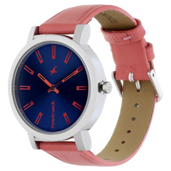 Fastrack Quartz Analog Blue Dial Leather Strap Watch for Girls - image number 2