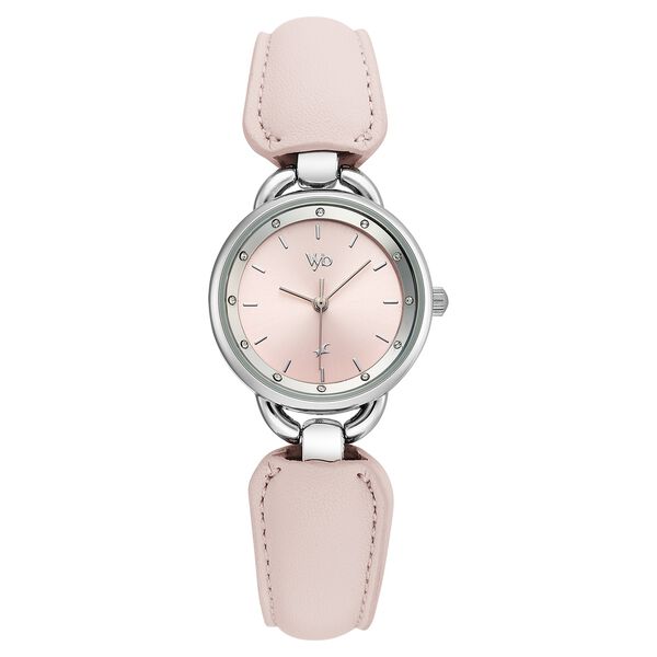 Vyb Muse By Fastrack Quartz Analog Pink Dial Silver PU Leather & Metal Strap Watch For Girls - image number 0