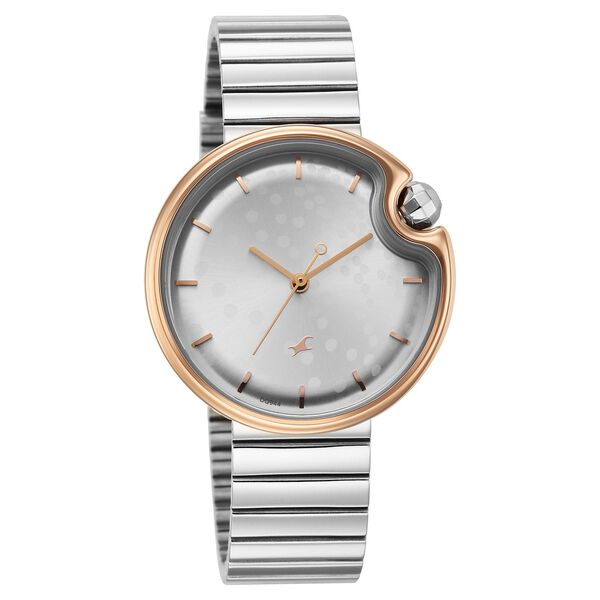 Fastrack Groove Analog with Silver Dial Silver Metal Strap Watch for Girls - image number 2