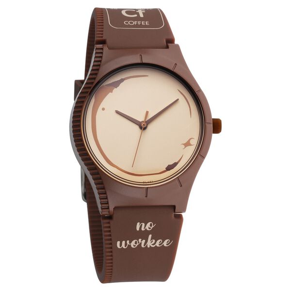 Fastrack Tees Quartz Analog Brown Dial Silicone Strap Watch for Girls - image number 0