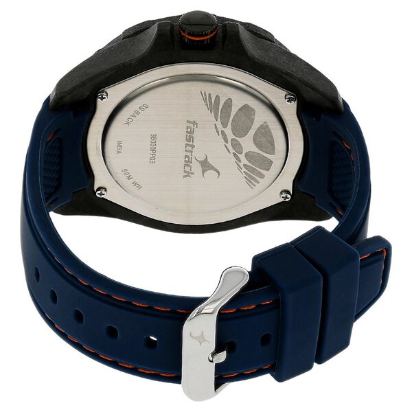 Fastrack Light Weight Quartz Multifunction Blue Dial Silicone Strap Watch for Guys - image number 3