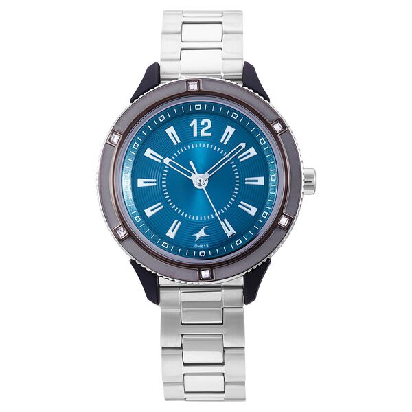 Fastrack Modular Quartz Analog Blue Dial Stainless Steel Strap Watch for Girls - image number 1