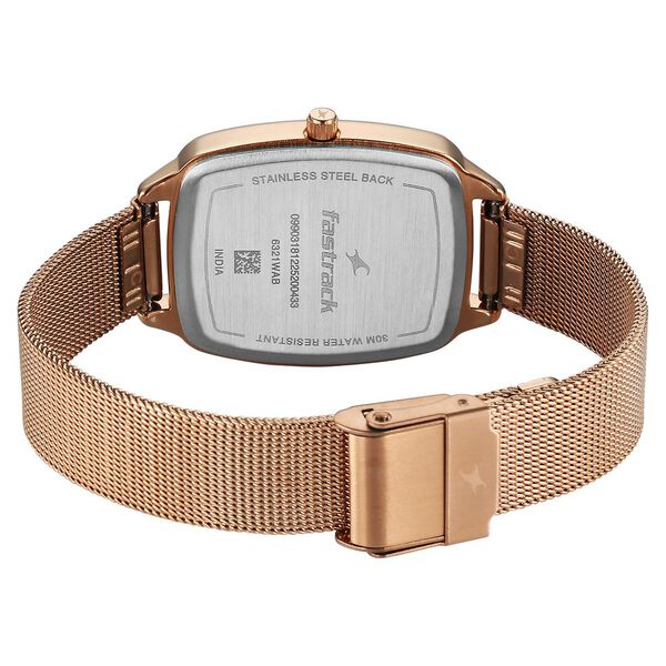 Fastrack Wild Quartz Analog Peach Dial Rose Gold Stainless Steel Strap Watch For Girls - image number 7