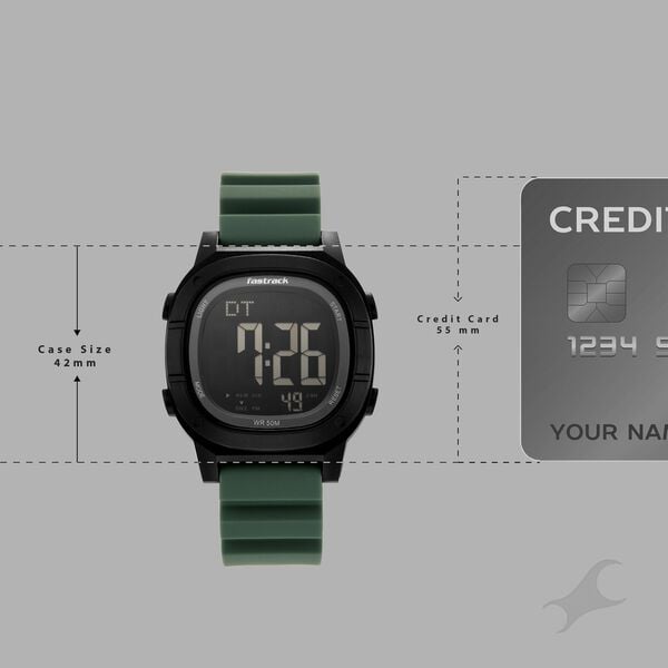 Fastrack StreetStyle Unisex Forest Green Digital Watch - image number 3