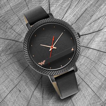 Fastrack Wonder Woman Quartz Analog Black Dial Leather Strap Watch for Girls