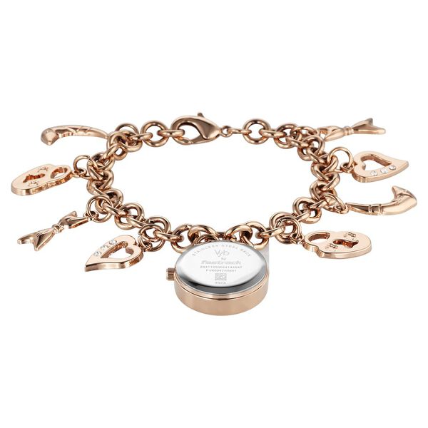 Fastrack Vyb Siren Quartz Analog White Dial Rose Gold Color Metal Strap Watch For Girls - image number 6