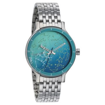 Fastrack Space Rover Quartz Analog Blue Dial Stainless Steel Strap Watch for Girls
